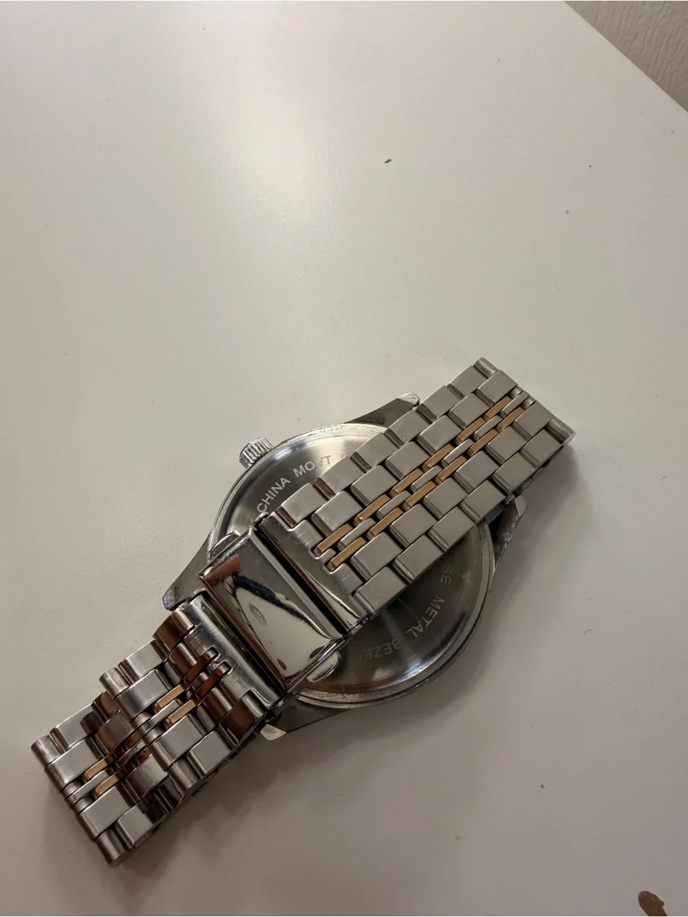 Men's Silver and Blue Stainless Steel Watch
